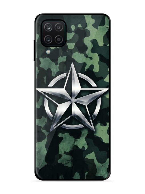 Indian Army Star Design Glossy Metal Phone Cover for Samsung Galaxy A12 Zapvi