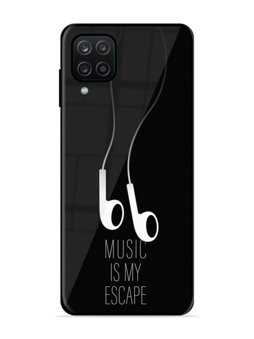 Music Is My Escape Glossy Metal Phone Cover for Samsung Galaxy A12 Zapvi