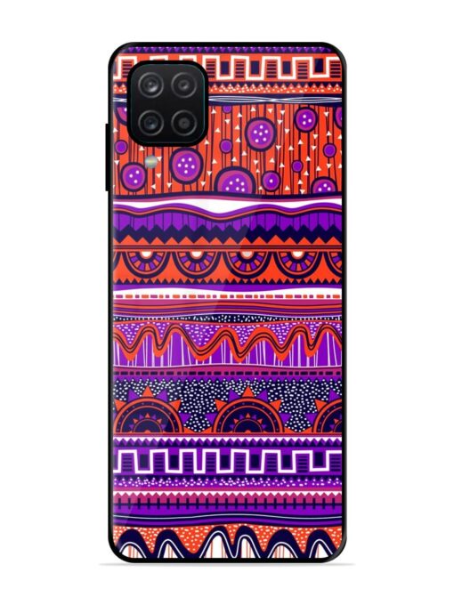 Ethnic Seamless Pattern Glossy Metal TPU Phone Cover for Samsung Galaxy A12 Zapvi