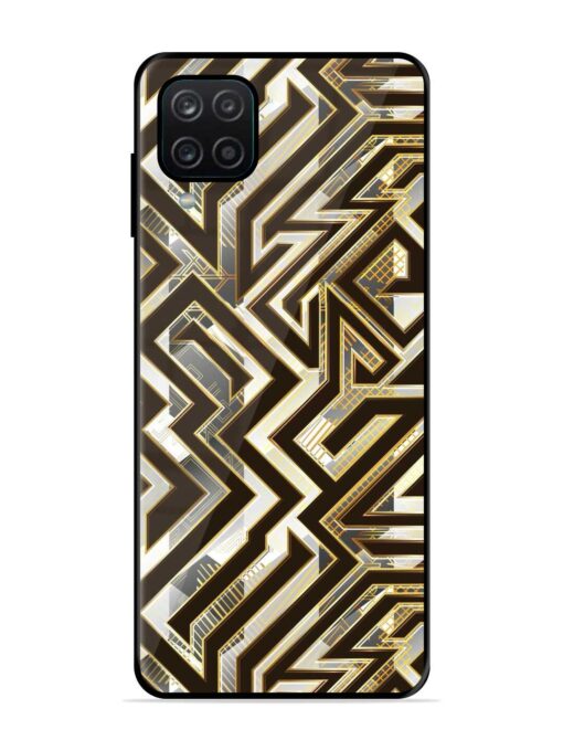 Technology Geometric Seamless Glossy Metal Phone Cover for Samsung Galaxy A12 Zapvi