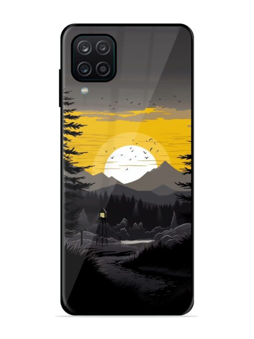 Sunset Vector Glossy Metal Phone Cover for Samsung Galaxy A12 Zapvi