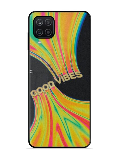 Good Vibes Glossy Metal Phone Cover for Samsung Galaxy A12 Zapvi