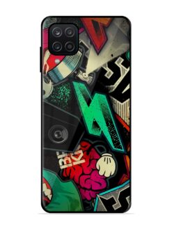 Graffiti Art Glossy Metal Phone Cover for Samsung Galaxy A12