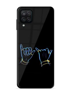 Symbolic Krishna Flute Glossy Metal Phone Cover for Samsung Galaxy A12