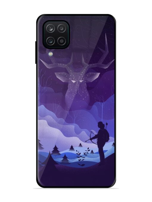 Deer Forest River Glossy Metal Phone Cover for Samsung Galaxy A12 Zapvi