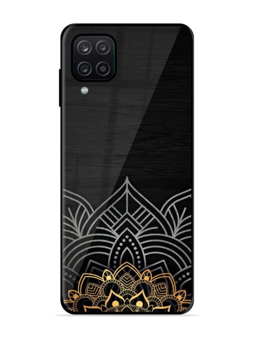 Decorative Golden Pattern Glossy Metal Phone Cover for Samsung Galaxy A12 Zapvi