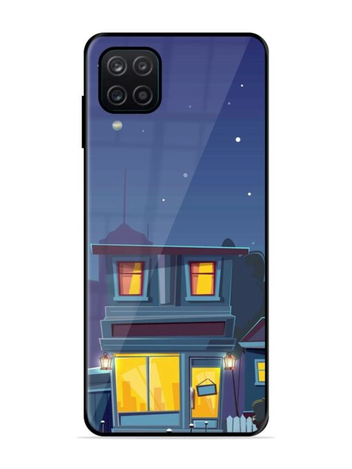 Vector Night House Glossy Metal Phone Cover for Samsung Galaxy A12 Zapvi