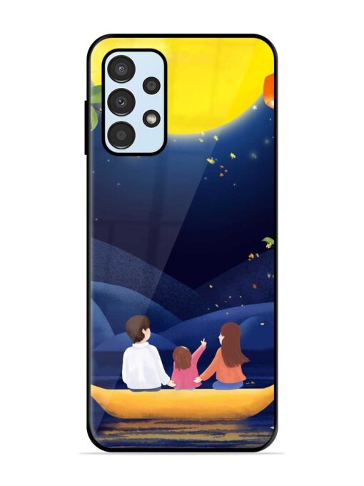 Happy Family And Beautiful View Glossy Metal Phone Cover for Samsung Galaxy A13 Zapvi