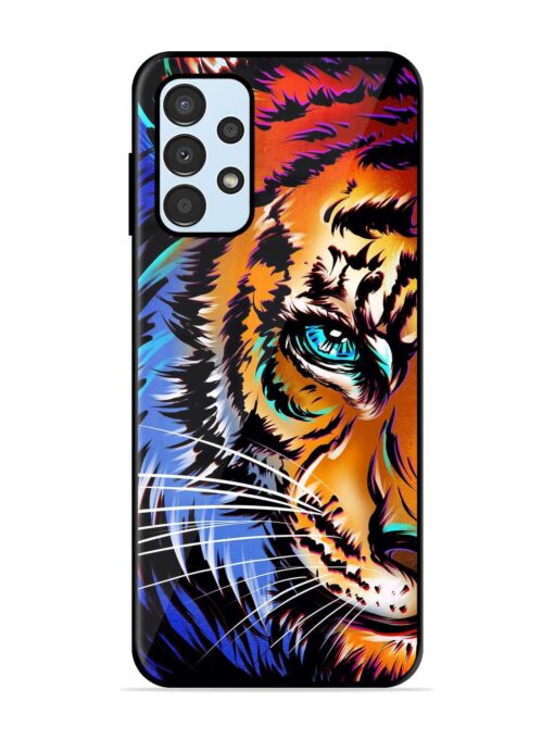 Colorful Lion Art Glossy Metal Phone Cover for Samsung Galaxy A13 Zapvi