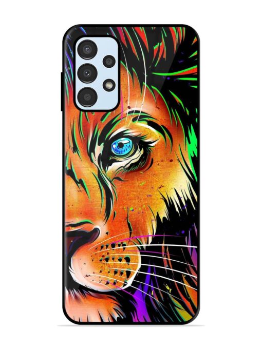 Colorful Lion Design Glossy Metal TPU Phone Cover for Samsung Galaxy A13 Zapvi