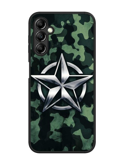 Indian Army Star Design Glossy Metal Phone Cover for Samsung Galaxy A14 (5G) Zapvi