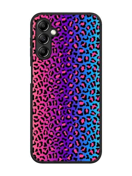 Colorful Leopard Seamless Glossy Metal Phone Cover for Samsung Galaxy A14 (5G) Zapvi