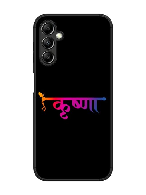 Krishna Typo Glossy Metal Phone Cover for Samsung Galaxy A14 (5G) Zapvi