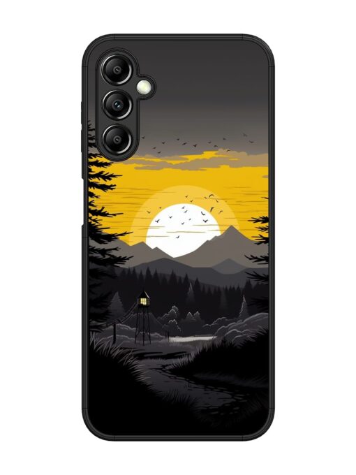 Sunset Vector Glossy Metal Phone Cover for Samsung Galaxy A14 (5G) Zapvi