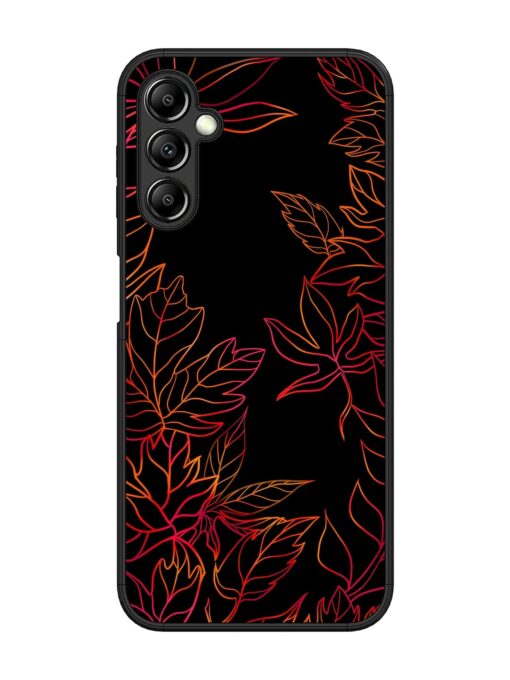 Red Floral Pattern Glossy Metal Phone Cover for Samsung Galaxy A14 (5G) Zapvi