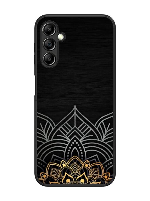 Decorative Golden Pattern Glossy Metal Phone Cover for Samsung Galaxy A14 (5G) Zapvi