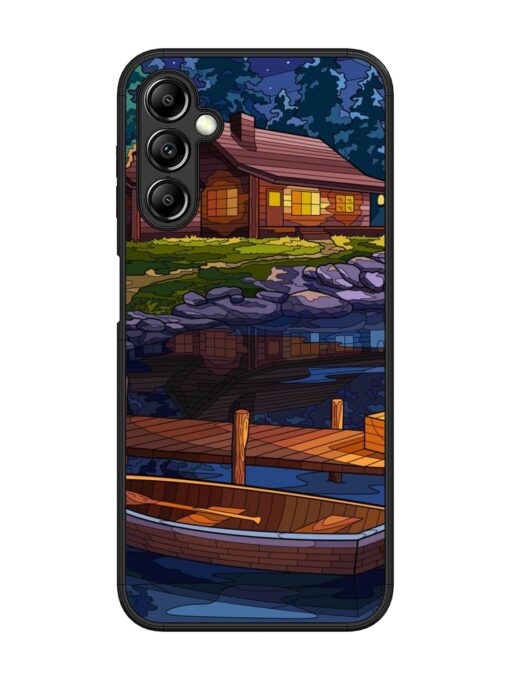 Village Night Scene Glossy Metal Phone Cover for Samsung Galaxy A14 (5G) Zapvi