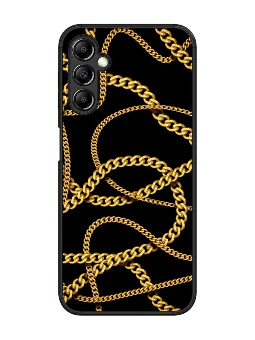 Decorative Golde Chain Glossy Metal Phone Cover for Samsung Galaxy A14 (5G) Zapvi