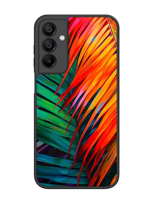 Painted Tropical Leaves Glossy Metal Phone Cover for Samsung Galaxy A15 (5G) Zapvi