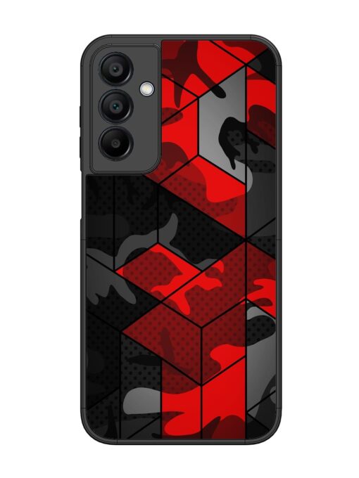 Royal Red Camouflage Pattern Glossy Metal Phone Cover for Samsung Galaxy A15 (5G) Zapvi