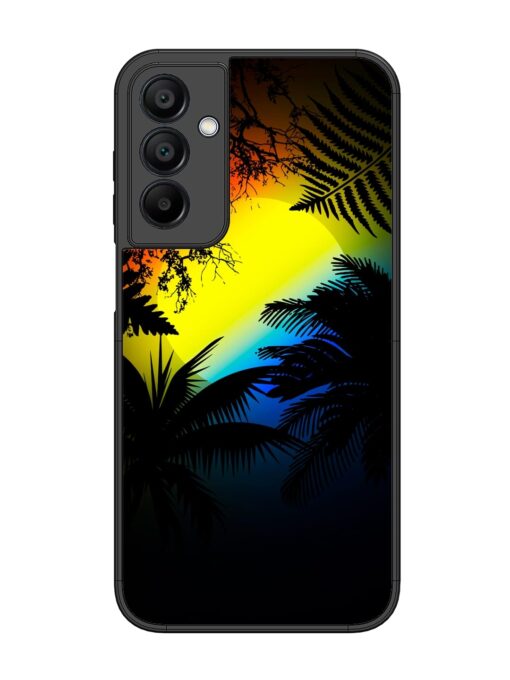 Colorful Sunset With Palm Trees Glossy Metal Phone Cover for Samsung Galaxy A15 (5G) Zapvi