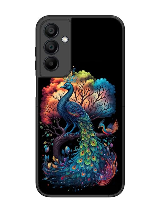 Peacock Tree Art Glossy Metal Phone Cover for Samsung Galaxy A15 (5G) Zapvi