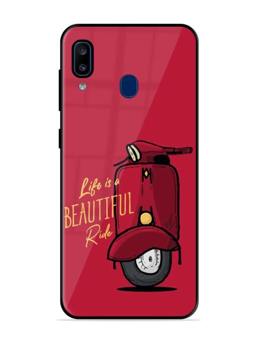 Life Is Beautiful Rides Glossy Metal Phone Cover for Samsung Galaxy A20 Zapvi