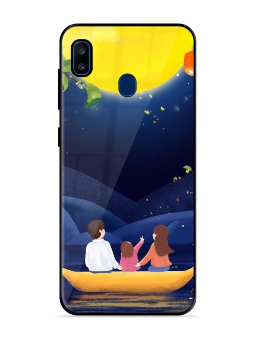 Happy Family And Beautiful View Glossy Metal Phone Cover for Samsung Galaxy A20 Zapvi