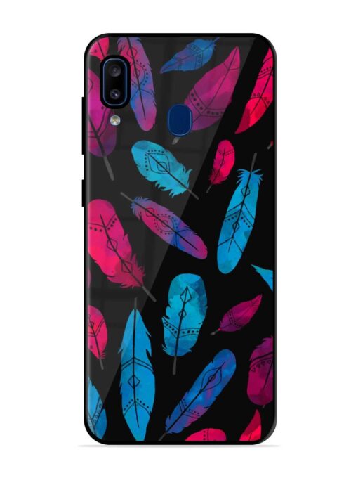 Feather Art Glossy Metal Phone Cover for Samsung Galaxy A20 Zapvi