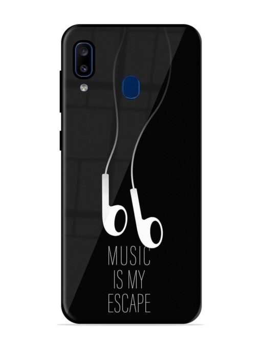 Music Is My Escape Glossy Metal Phone Cover for Samsung Galaxy A20 Zapvi