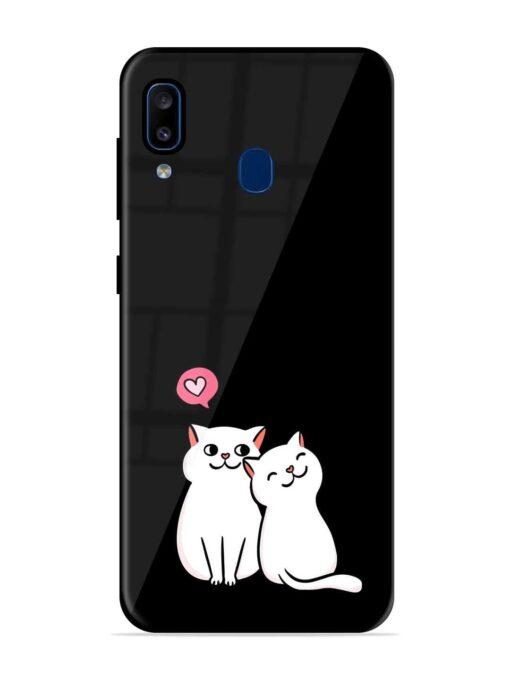 Cat Love Glossy Metal Phone Cover for Samsung Galaxy A20 Zapvi