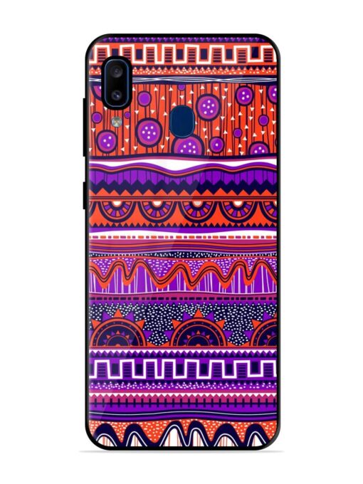 Ethnic Seamless Pattern Glossy Metal TPU Phone Cover for Samsung Galaxy A20 Zapvi