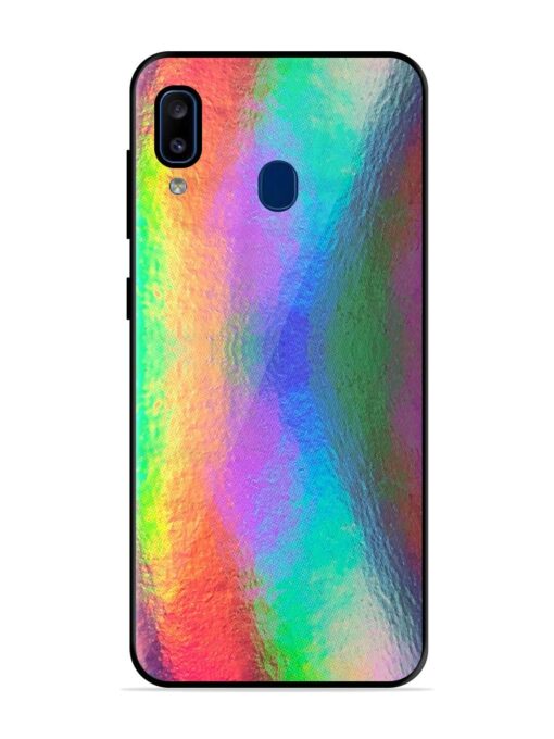 Colorful Holographic Background Glossy Metal TPU Phone Cover for Samsung Galaxy A20 Zapvi