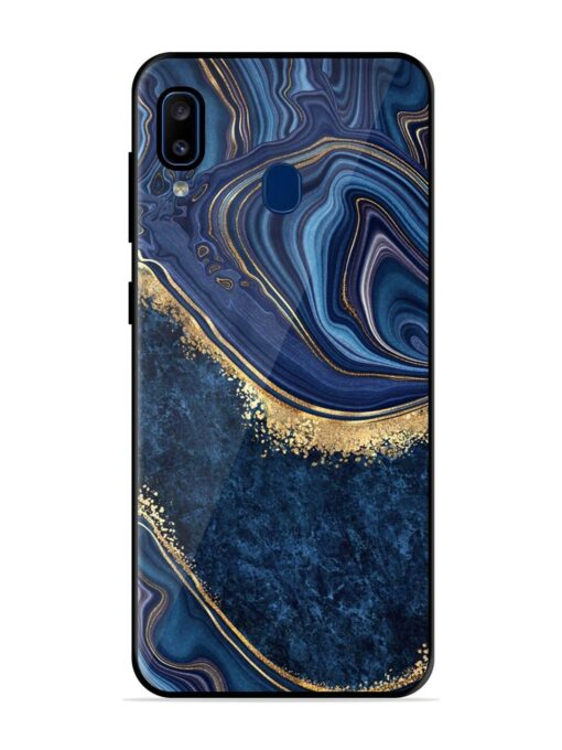 Abstract Background Blue Glossy Metal TPU Phone Cover for Samsung Galaxy A20 Zapvi