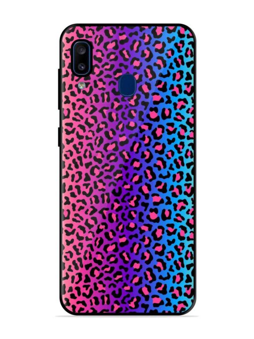 Colorful Leopard Seamless Glossy Metal Phone Cover for Samsung Galaxy A20 Zapvi