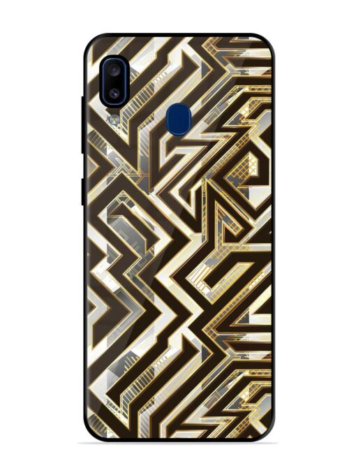 Technology Geometric Seamless Glossy Metal Phone Cover for Samsung Galaxy A20 Zapvi