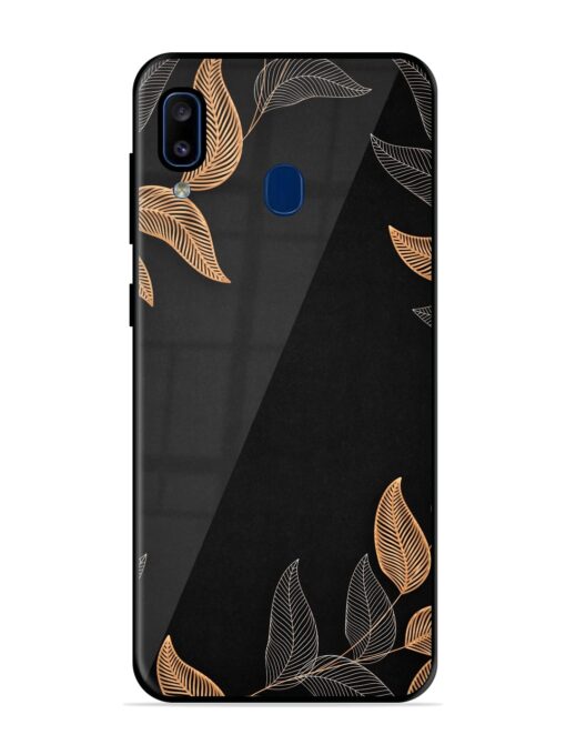 Foliage Art Glossy Metal Phone Cover for Samsung Galaxy A20 Zapvi