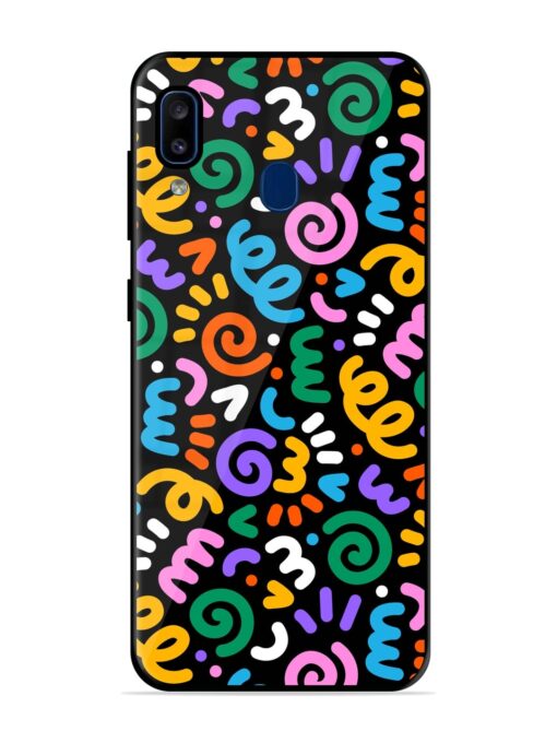 Colorful Seamless Vector Glossy Metal Phone Cover for Samsung Galaxy A20 Zapvi