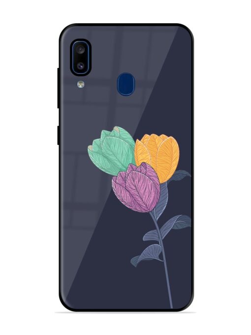 Flower Vector Glossy Metal Phone Cover for Samsung Galaxy A20 Zapvi