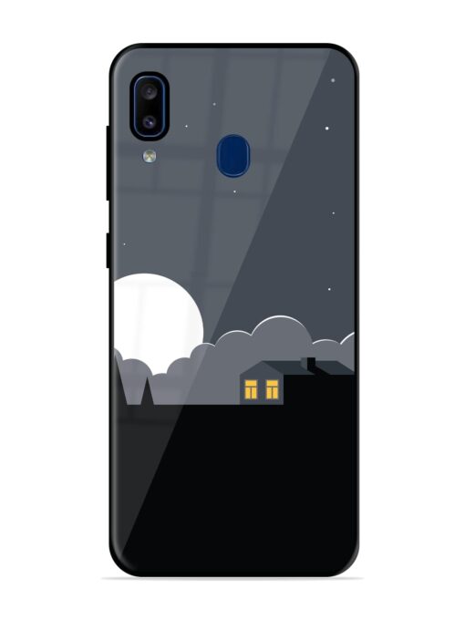 Full Moon Vector Art Glossy Metal Phone Cover for Samsung Galaxy A20 Zapvi