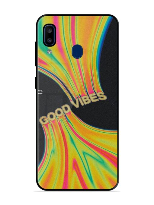 Good Vibes Glossy Metal Phone Cover for Samsung Galaxy A20 Zapvi