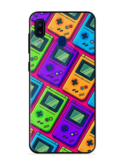 Game Seamless Pattern Glossy Metal Phone Cover for Samsung Galaxy A20 Zapvi