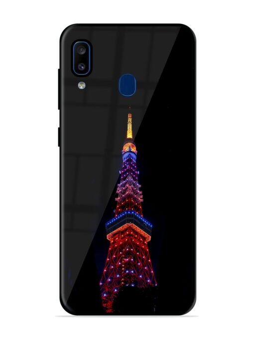 Eiffel Tower Night View Glossy Metal Phone Cover for Samsung Galaxy A20 Zapvi