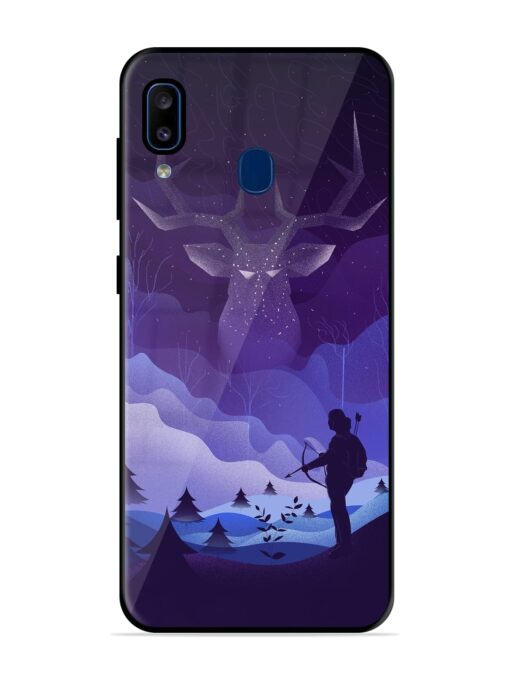 Deer Forest River Glossy Metal Phone Cover for Samsung Galaxy A20 Zapvi