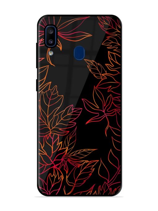 Red Floral Pattern Glossy Metal Phone Cover for Samsung Galaxy A20 Zapvi