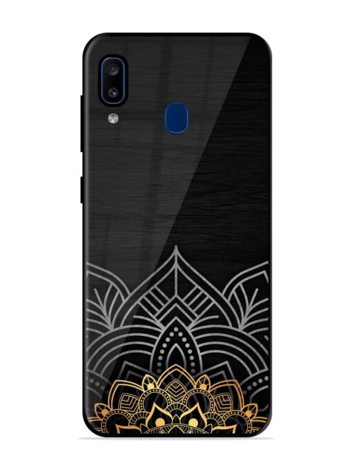 Decorative Golden Pattern Glossy Metal Phone Cover for Samsung Galaxy A20 Zapvi