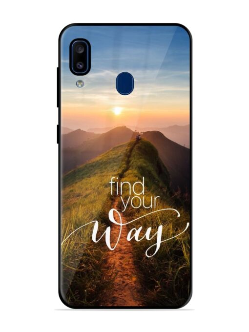 Find Your Way Glossy Metal Phone Cover for Samsung Galaxy A20 Zapvi