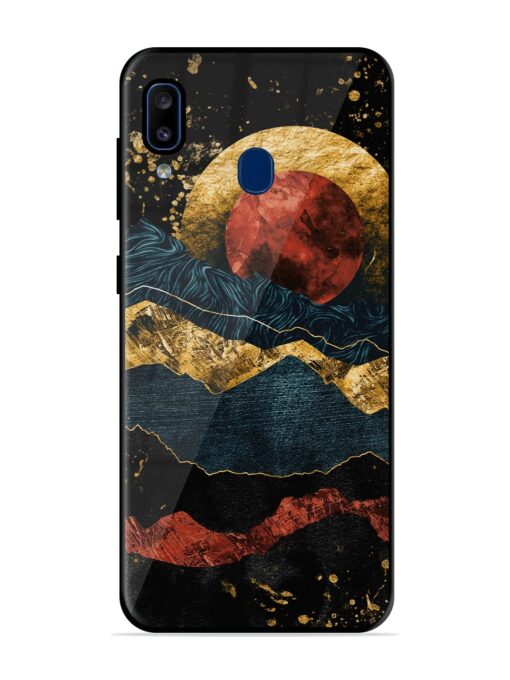 Gold Painting View Glossy Metal Phone Cover for Samsung Galaxy A20 Zapvi