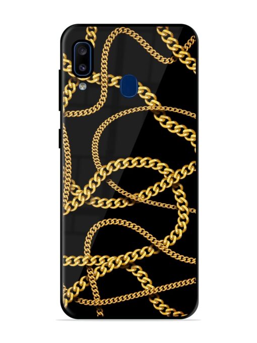 Decorative Golde Chain Glossy Metal Phone Cover for Samsung Galaxy A20 Zapvi