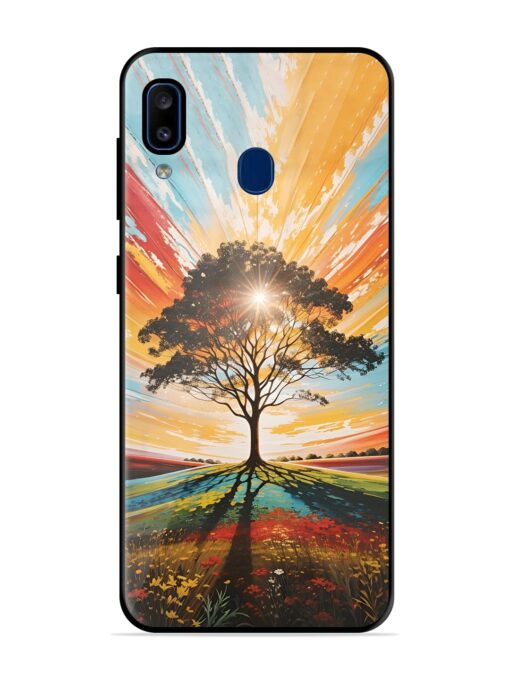 Abstract Tree Colorful Art Glossy Metal Phone Cover for Samsung Galaxy A20 Zapvi